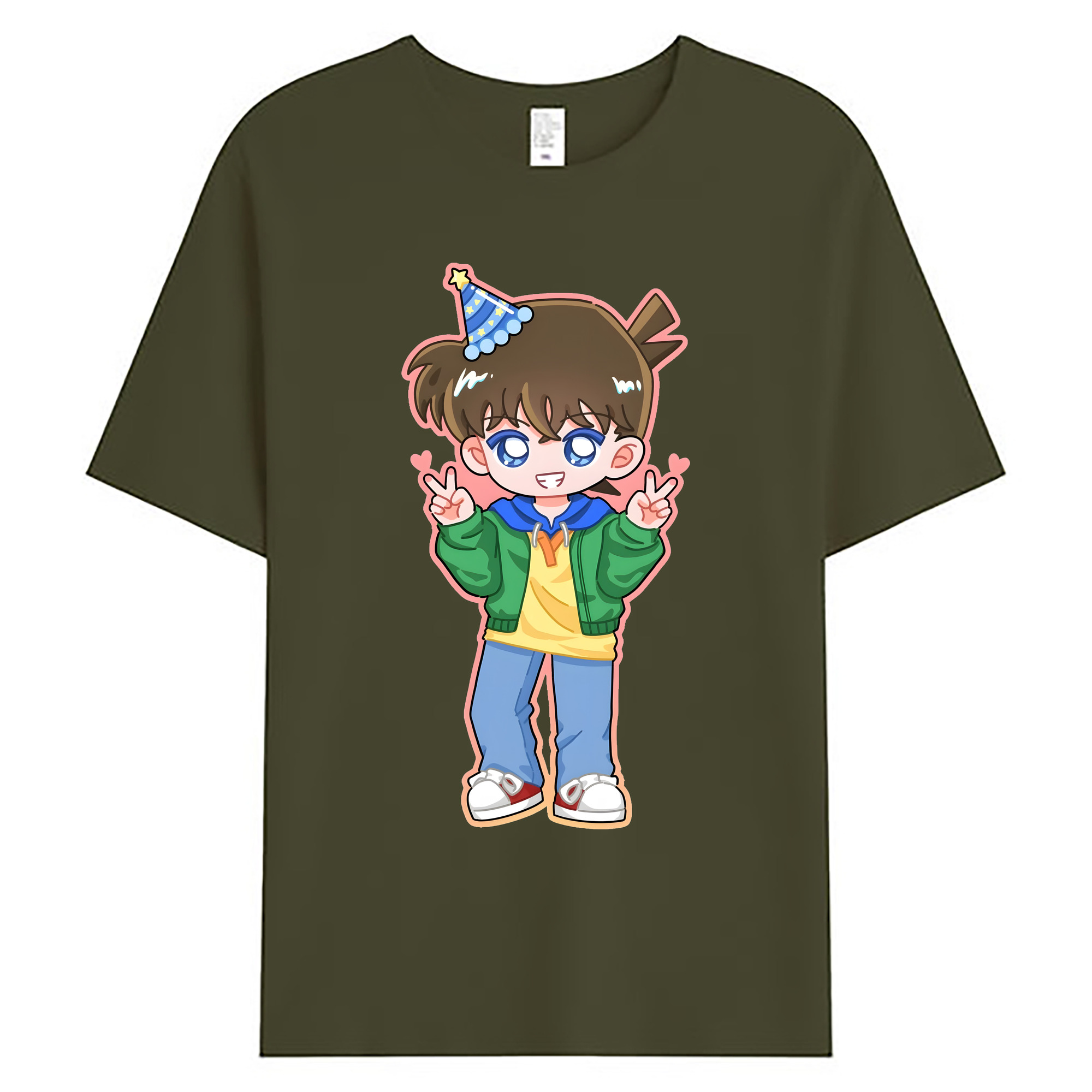 （画像用） 名探偵コナン 江戸川 コナン Detective Conan Conan Edogawa 綿100％ メンズ半袖Tシャツ｜肌触りやわらか＆通気性